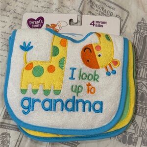 Parent’s Choice 4 Infant Grandma Grampa Bibs